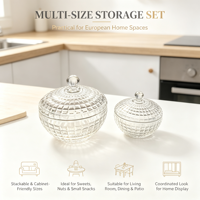 Pot en verre rétro à motif treillis, décoratif, pour bonbons et snacks, organisateur de bureau pour la maison et la cuisine, idéal pour les faveurs de mariage et de fête