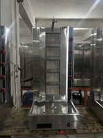 Machine à kebab/shawarma à gaz rotative 5 brûleurs en acier inoxydable facile à nettoyer pour restaurant et hôtel