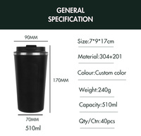 Gobelet à café en acier inoxydable avec affichage de la température intelligent, isolation sous vide à double paroi, anti-fuite, mug de voyage, logo personnalisé