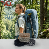 Sangle en polyester tissée à chevrons bicolore personnalisée 25 mm (1 pouce) pour sangle de sac à dos de randonnée avec logo