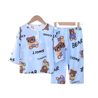 Ensemble de pyjamas décontractés 100 % coton pour enfants, vêtements de nuit d'été pour filles et garçons, vente en gros, vêtements d'intérieur pour bébés, motif dessin animé
