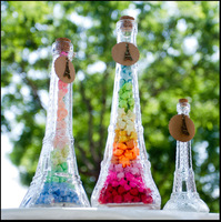Diffuseur d'huiles parfumées vide personnalisé en gros, en forme de Tour Eiffel de Paris, en verre artisanal, pour décoration intérieure et bougie de Noël