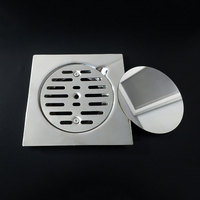 Grille de drain de sol carrée moderne de 100 mm pour salle de bain et douche, avec filtre anti-corrosion pour machine à laver