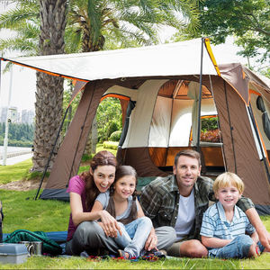 Tienda de campaña de dos capas para diversión familiar, tienda impermeable de 2 habitaciones para acampar al aire libre - Product Image 6