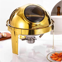 Ensemble de réchauds de buffet en métal doré de luxe, écologique et portable, pour garder les aliments au chaud, idéal pour la restauration et les événements commerciaux