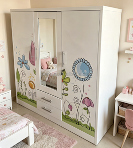 <span class=keywords><strong>Armadio</strong></span> Moderno a Tre <span class=keywords><strong>Ante</strong></span> <span class=keywords><strong>Scorrevoli</strong></span> in Acciaio Personalizzato, Indipendente per Camera da Letto, con Grande Capacità e Montaggio Rimovibile - Product Image 1