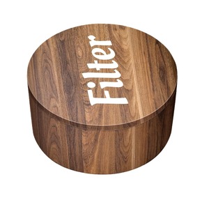 Solid Wood Round Coffee Filter <b>Storage</b> <b>Box</b> With Lid <b>Kitchen</b> Countertop Organizer Brown - Product Image 5