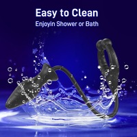 Plug anal avec anneau pénien, 10 modes de vibration, contrôle par application, Bluetooth, étanche, en silicone, jouet sexuel anal pour hommes et couples