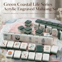 Jeu de tuiles de Mahjong américain, thème football, jeu de Mahjong pour adultes, soirée de jeu en famille, ensemble cadeau personnalisé en gros