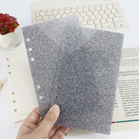 Carpeta A6 Rosa con 6 Anillas, Cubierta Acrílica Brillante para Cuaderno, Diario o Agenda DIY