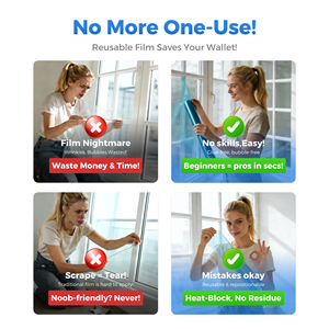 Film décoratif réutilisable pour fenêtre, auto-adhésif, statique, pour voiture, bâtiment, isolation solaire aux extraits <span class=keywords><strong>de</strong></span> terres rares - Product Image 2