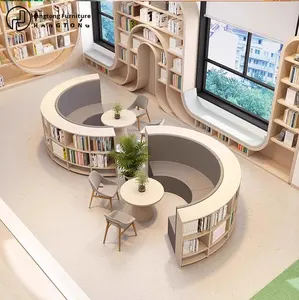 Sofá Creativo de Diseño Moderno y Simple con Forma Irregular, Material de Madera, para Sala de Lectura, Biblioteca, Escuela, Jardín de Infancia, Librería - Product Image 4