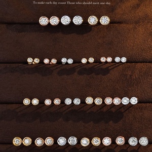 Venta al por Mayor de Fábrica, Pendientes de Oro de 14K y 18K con Diamantes Cultivados en Laboratorio de 0.5-2 CT, Certificado IGI, Joyería - Product Image 3