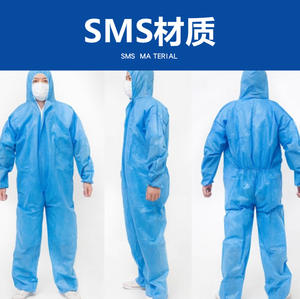 Tuta Protettiva Monouso Impermeabile Antistatica di Sicurezza SMS Traspirante per Uso in Laboratorio e Camera Bianca Vendita all'Ingrosso - Product Image 2