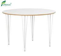 Table de salle à manger en panneaux de stratifié compact en bois imperméable, moderne et commercial, pour la salle à manger, les meubles d'hôtel