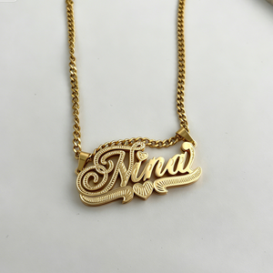 Collana con Nome Personalizzato in Acciaio Inossidabile Placcato Oro 18k 3D <span class=keywords><strong>per</strong></span> Regali di Compleanno <span class=keywords><strong>per</strong></span> Amici - Product Image 6