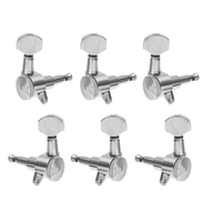Chevilles de réglage de guitare basse électrique chromée 6 en ligne 2 broches de verrouillage clés de réglage chevilles TUNERS
