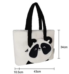 Vietnam factory panda logo Kawaii Super <b>Cute</b> Cartoon Character Plush Handbags Shoulder Bag Tiger <b>Bear</b> Stitch - Product Image 6