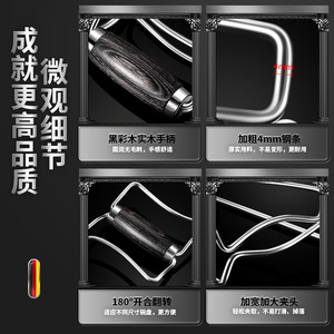 Black Wood Tray Clip 304 Stainless Steel Thickened Heat Insulation Kitchen Dish Tongs Anti-scalding Pot Clips - Product Image 4