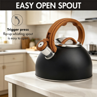 Meilleure vente : Bouilloire sifflante en acier inoxydable pour le thé, compatible cuisinière
