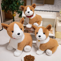 Réaliste S M L fourrure chien en peluche Polyester doux Animal en peluche avec PP coton remplissage bébé Corgi cou anneau enfants cadeau