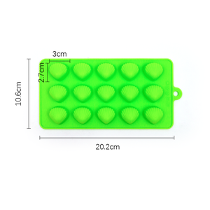 Green Silicone Shell Shape <b>Ice</b> <b>Cube</b> Tray 15 Cavities Easy Release Food Safe Reusable Mold for <b>Ice</b> Cream and Frozen Treats - Product Image 1