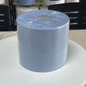 Essuie-tout en pâte de bois vierge biodégradable écologique à 2 couches Essuie-tout à alimentation centrale Essuie-tout industriel en <span class=keywords><strong>papier</strong></span> bleu - Product Image 4