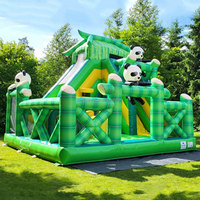 Structure gonflable à thème panda avec toboggan pour enfants, location d'articles pour événements