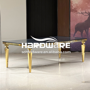 Juego de Mesas y Sillas de Metal para Exteriores, Estilo Moderno, con Cubierta de MDF Cuadrada, Base de Acero Dorado, para 8 Personas, Ideal para Restaurantes y Hoteles - Product Image 5