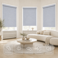 Stores occultants motorisés sans fil en polyester pour maison intelligente, avec télécommande électrique, pour intérieur