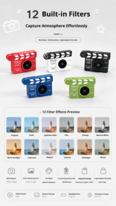 Los <span class=keywords><strong>Mejores</strong></span> Regalos 2026: Mini Cámara Digital Retro <span class=keywords><strong>para</strong></span> Llavero, Marca Privada M5, 1080P Full HD, Cámara <span class=keywords><strong>de</strong></span> Bolsillo Portátil Pequeña - Product Image 4
