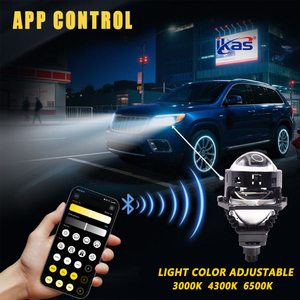 Meilleur <span class=keywords><strong>prix</strong></span> 120W H4 H7 9005 3.0 pouces LED Bi Projecteur Lentille Faible 50w, Haute 60W chaque ampoule APP Bi Led Projecteur Lentille - Product Image 2