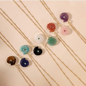 Collana con Ciondolo a Forma di Lumaca in Quarzo Rosa e Ametista Naturale, Elegante e Alla Moda per Feste e Uso Quotidiano - Product Image 5