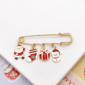 Broches de Natal em Estilo Cartoon, Pin de Papai Noel, Broche para Colar, Cinto, Acessório <span class=keywords><strong>DIY</strong></span> - Product Image 2