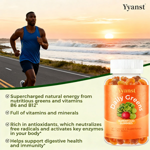 OEM 30 Greens Superfoods Prébiotiques Probiotiques Gommes Boost d'énergie Favoriser la digestion Nettoyage Detox Gummies verts - Product Image 6