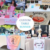 Nappe de table personnalisée en polyester pour sublimation, tissu de lin avec logo d'entreprise, pour événements de mariage