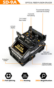 Splicer 9A Fusionadora De Fibra Optica 6 Motors Splicing Machine Ftth Equipment for Trunk Line Project Tumtec - Product Image 3