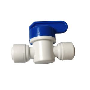 Vanne à bille à arrêt en ligne 1/4 pouce tuyau de tuyau OD utiliser des raccords rapides en plastique pour le système de purification d'eau RODI - Product Image 1