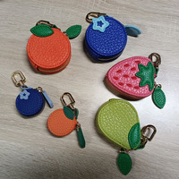 Fruit Coin Holder Sleutelhanger PU Leer Schattig Lichtgewicht Charme met Aardbei Tas Charms Fruit Pouch Sleutelhanger
