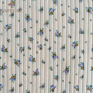 HAPPEAK Tela Personalizada de Spandex Jacquard Pointelle de Polialgodón Suave de Punto con Estampado Floral para Pijamas - Product Image 2