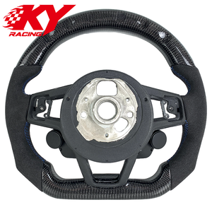 Volante deportivo personalizado de fibra de carbono, cuero y LED para Audi A3 A4 A5 A6 A8 Q3 Q5 S3 S4 S5 RS3 RS4 RS5 RS6 RS7 RSQ8 TT R8 - Product Image 3