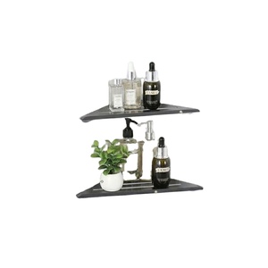 Estante de Esquina Triangular para Baño, de 2 Niveles, de Aleación de Aluminio, Montado en la Pared, Organizador Ahorrador de Espacio para Almacenamiento en la Ducha - Product Image 1