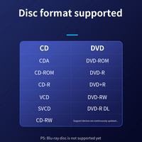 TISHRIC DVD externo USB3.0 lector POP-UP móvil externo tipo C RW REPRODUCTOR DE CD unidades ópticas para ordenador portátil de escritorio iMac