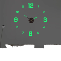 Jam Dinding Digital Quartz Modern Minimalis Senyap Kreatif Satu Sisi Lampu Malam Dekorasi Rumah 3D DIY Akrilik