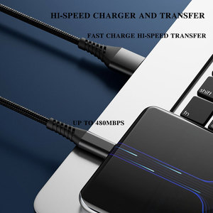 Cable cantell USB tipo C de <span class=keywords><strong>carga</strong></span> rápida 3A trenzado C Cables de cargador compatibles con Samsung S10e/Note 9/S10/S9/S8 Plus/A80/<span class=keywords><strong>A50</strong></span> - Product Image 5