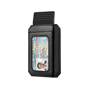 Slim Gift <b>Wallet</b> for Men <b>RFID</b> <b>Blocking</b> Minimalist Vegan Leather Front Pocket Card Holder with Pull Out Strap <b>Wallet</b> - Product Image 1