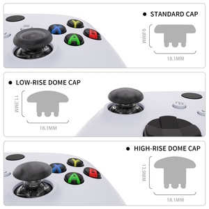 EXtremeRate Clear Black Swappable Edge <b>Sticks</b> Interchangeable Analog <b>Stick</b> Joystick Thumbsticks for Xbox Series X S Controller - Product Image 4