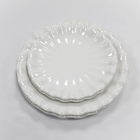 Vente en gros d'usine, vaisselle en mélamine blanche ronde florale de qualité alimentaire, écologique, pour restaurant, ensemble de plaques A8