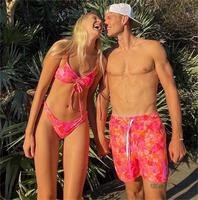 2022 ropa de playa diseñador personalizado mujeres Sexy Bikini traje de baño hombres verano bañadores Boardshort traje de baño a juego para pareja