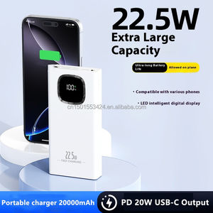 แบตเตอรี่สำรอง22.5W 20000mAh USB-C PD 20W ชาร์จเร็วชุดแบตเตอรี่ภายนอกพร้อมจอแสดงผลดิจิตอลไฟ LED สำหรับการเดินทาง - Product Image 2